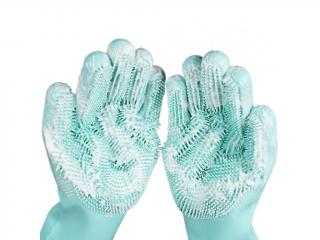 Silikonové rukavice na mytí nádobí Barva: Modrá