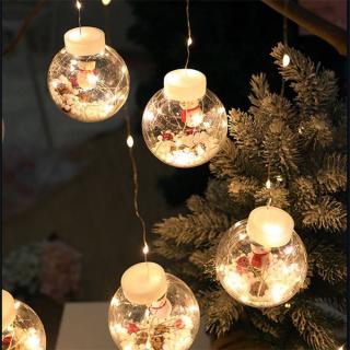 Světelný vánoční LED závěs - Koule s postavičkami 3m Barva světla: Studená bílá, Ozdoba: Sněhulák