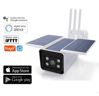 TUYA 2.0Mpx WiFi venkovní IP kamera napájena dobíjecími bateriemi přes solární panel, obousměrná hlasová komunikace  (Model: AS-SC216)