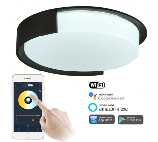 Wi-Fi Smart LED nástěnné stropní svítidlo dálkově ovládané aplikací, 36W / 230V (Model: CL000205)
