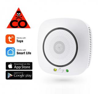 WiFi chytrý detektor oxidu uhelnatého (CO) se spínacími kontakty - TUYA, Android/iOS (Model: AS-WIFI-708)