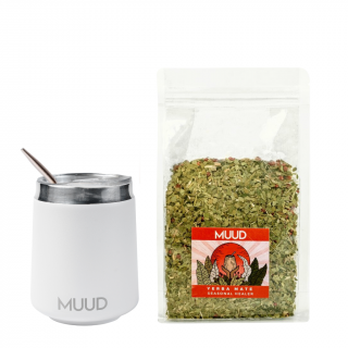 MUUD Basic Set Yerba Mate Druh mixu: ČERVENÁ: Seasonal Healer, Typ kalabasy: Ocelová - Bílá
