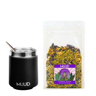 MUUD Basic Set Yerba Mate Druh mixu: FIALOVÁ: Balanced Mind, Typ kalabasy: Ocelová - Černá