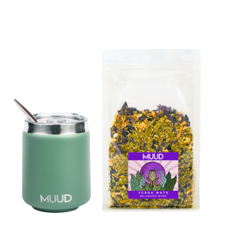 MUUD Basic Set Yerba Mate Druh mixu: FIALOVÁ: Balanced Mind, Typ kalabasy: Ocelová - Zelená