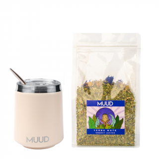 MUUD Basic Set Yerba Mate Druh mixu: MODRÁ: Energy Leaves, Typ kalabasy: Ocelová - Béžová