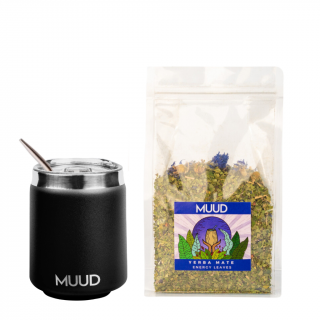 MUUD Basic Set Yerba Mate Druh mixu: MODRÁ: Energy Leaves, Typ kalabasy: Ocelová - Černá
