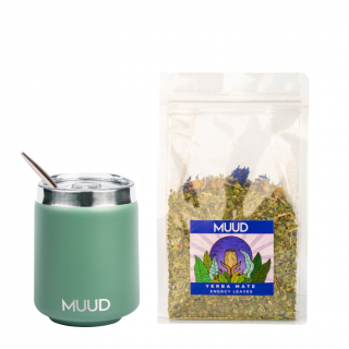 MUUD Basic Set Yerba Mate Druh mixu: MODRÁ: Energy Leaves, Typ kalabasy: Ocelová - Zelená
