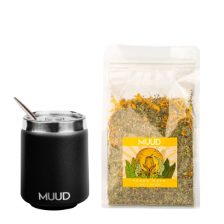 MUUD Basic Set Yerba Mate Druh mixu: ORANŽOVÁ: Holy Mood, Typ kalabasy: Ocelová - Černá