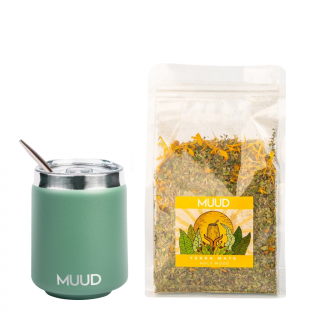 MUUD Basic Set Yerba Mate Druh mixu: ORANŽOVÁ: Holy Mood, Typ kalabasy: Ocelová - Zelená