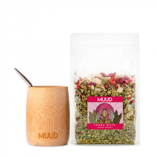 MUUD Basic Set Yerba Mate Druh mixu: RŮŽOVÁ: Fresh Berry, Typ kalabasy: Bambusová