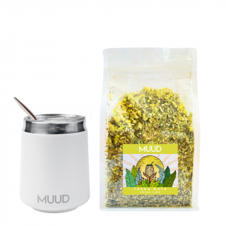 MUUD Basic Set Yerba Mate Druh mixu: ŽLUTÁ: Prime Time, Typ kalabasy: Ocelová - Bílá