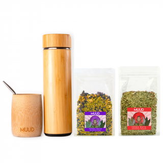 MUUD Starterpack Yerba Mate První mix: ČERVENÁ: Seasonal Healer, Druhý mix: FIALOVÁ: Balanced Mind