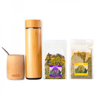 MUUD Starterpack Yerba Mate První mix: FIALOVÁ: Balanced Mind, Druhý mix: ORANŽOVÁ: Holy Mood