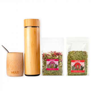 MUUD Starterpack Yerba Mate První mix: RŮŽOVÁ: Fresh Berry, Druhý mix: ČERVENÁ: Seasonal Healer