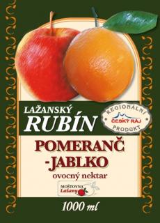 Lažanský RUBÍN - pomeranč a jablko 1000 ml - 6ks