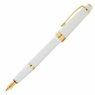 Bailey light, plnicí pero, bílé-zlaté  Glossy White/Gold Hrot: (XF) extra tenký hrot