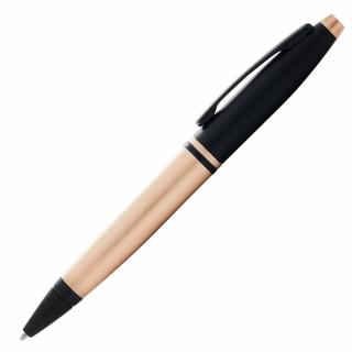 Calais, kuličkové pero, růžově-zlaté kartáčované  Brushed Rose Gold Plated / Matte Black Lacquer / Black powder coating