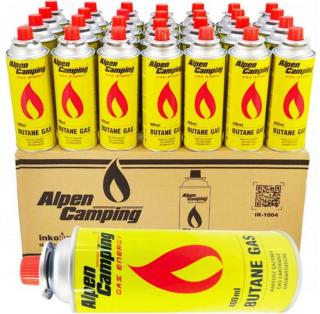 28x plynová kartuše butan do vařičů Alpen Camping 400ml (28x plynová kartuše do vařičů)