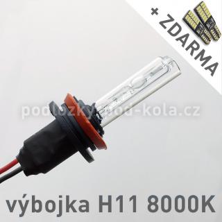 AKCE: Náhradní výbojka xenon H11 8000K do přestavbových HID sad (Výbojka H11 8000K - AKCE - ke každé zakoupené výbojce ZDARMA LED SMD parkovací žárovky s funkcí CANBUS !)