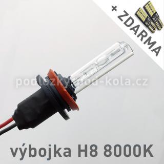 AKCE: Náhradní výbojka xenon H8 8000K do přestavbových HID sad (Výbojka H8 8000K - AKCE - ke každé zakoupené výbojce ZDARMA LED SMD parkovací žárovky s funkcí CANBUS !)