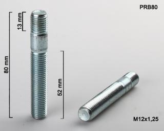 Kolový Svorník M12x1,25x50+15mm, oboustranný závit, celková délka 80mm (Kolový šteft)