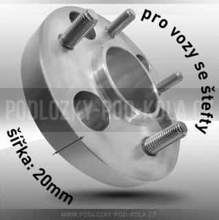 Podložky - rozteč 4x100, šíře 20mm pro vozy se štefty, 1ks (Distanční podložka)