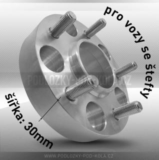 Podložky - rozteč 5x108, šíře 30mm pro vozy se štefty, 1ks (Distanční podložka)