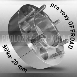 Podložky - šíře 20mm, rozteč 5x127 pro OFFROAD vozy, 1ks (Distanční podložka)