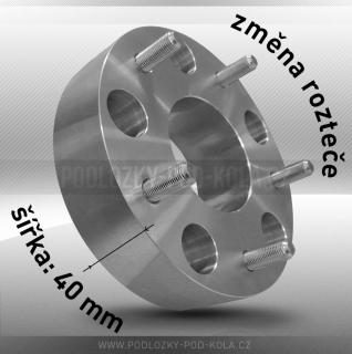 Podložky - změna rozteče, 5 děr, tloušťka 40mm, 1ks (Distanční podložka)