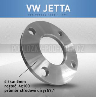 Rozšiřovací podložka VW Jetta, šíře 10mm, rozteč 4x100, střed 57,1 - průchozí, 1ks (Rozšiřovací podložka pro vozy VW Jetta, r.v.85-91)