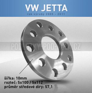 Rozšiřovací podložka VW Jetta, šíře 10mm, rozteč 5x112, střed 57,1 - průchozí, 1ks (Rozšiřovací podložka pro vozy VW Jetta, r.v.05-11)