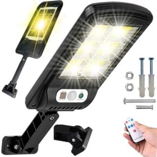 Solární světlo s čidlem pohybu, 120 SMD LED, solární venkovní lampa (Venkovní solární světlo s PIR čidlem pohybu, 120 LED)