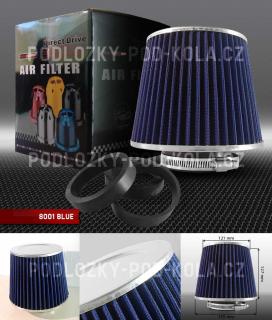 Universální sportovní filtr - vzduchový, barva modrá/chrom, PD-JBR-8001-BLUE (Sportovní filtr JBR)
