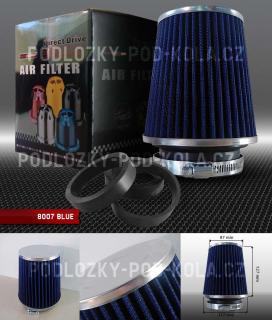 Universální sportovní filtr - vzduchový, barva modrá/chrom, PD-JBR-8007-BLUE (Sportovní filtr JBR)