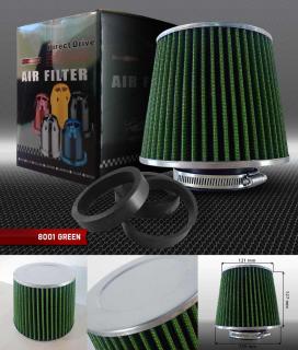 Universální sportovní filtr - vzduchový, barva zelená/chrom, PD-JBR-8001-GREEN (Sportovní filtr JBR)