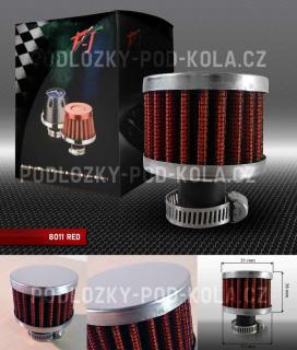 Universální sportovní filtr - vzduchový, odfukový, barva červená (Sportovní filtr JBR)