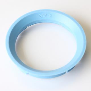 Vymezovací kroužek 63,3 / 56,6 plast, světle modrá, přesah kužele 6mm (Kroužky pro ALU kola)