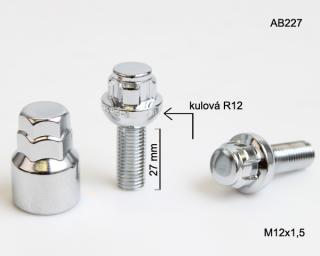 Zajišťovací šrouby M-BLOCKY M12x1,50x27mm, koule R12, klíč 17/19 (Pojistné šrouby M-BLOCKY)