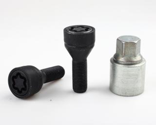 Zajišťovací šrouby SICUSTAR M12x1,5x28mm, kužel, klíč 17, černé (Pojistné šrouby SICUSTAR)