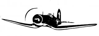 Motiv letadla F4U Corsair- samolepka na auto- bílá