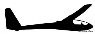 Motiv letadla Glider - samolepka na auto- hliníková