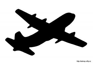 Motiv letadla Hercules- samolepka na auto- bílá