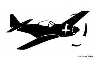 Motiv letadla P-51D Mustang- samolepka na auto- bílá