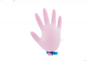 Nitrilové rukavice velikosti S - růžové (2 ks)