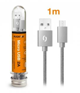 Aligator TUBA 2A datový kabel micro USB Barva: šedá