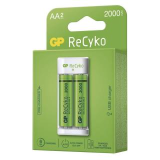 Nabíječka baterií GP Eco E211 + 2× AA ReCyko 2000 B51214