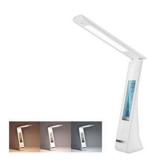 Solight LED stolní lampička nabíjecí, 5W, display, změna chromatičnosti, USB, bílá - WO58-W
