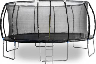 Trampolína G21 SpaceJump 490 cm, černá, s ochrannou sítí + schůdky zdarma + záruka 2 + 2 roky