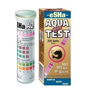 Quicktest eSHa Aqua- 6 testů v jednom (pH, kH, gH, NO2, NO3, Cl2) - nejdůležitější testy vody,