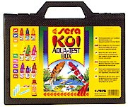 sera koi aqua-test box (pH, gH, kH, NH4/NH3, NO2, NO3, PO4, Fe, Cu, des. H2O + výbava)